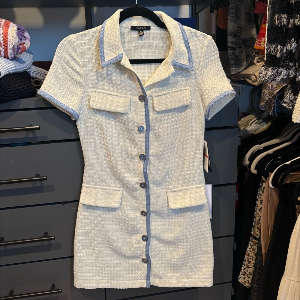Elegant Cream Button-Down Dress
